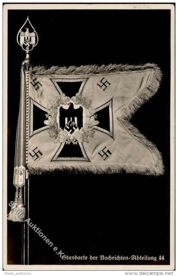 Fahne / Standarte WK II Nachrichten Abteilung 44 WK II   Foto AK I-II - Weltkrieg 1939-45