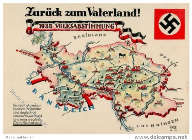 Saarabstimmung WK II Volksabstimmung 1935 WK II Sign. Pitz, L. K&uuml;nstlerkarte I-II - Weltkrieg 1939-45