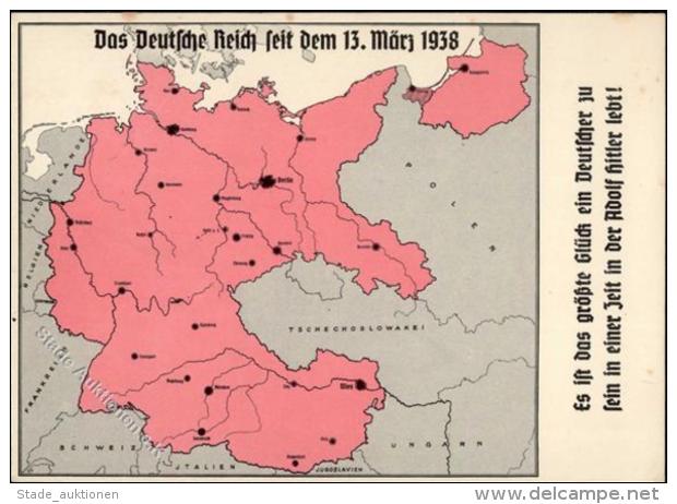 NS-LANDKARTE WK II - Das Deutsche Reich Seit Dem 13.M&auml;rz 1938 I-II - Weltkrieg 1939-45