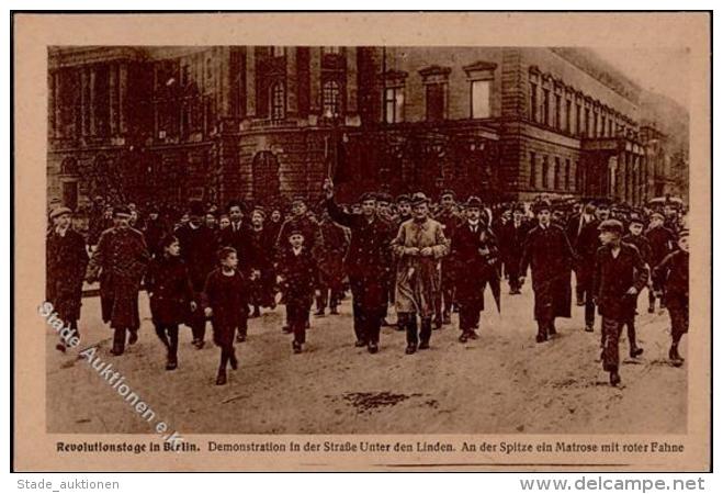 REVOLUTION BERLIN 1919 - Nr. 2 Matrose Mit Roter Fahne An Der Spitze D. Demonstration. I - Krieg