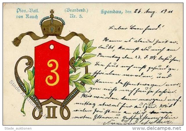 Regiment SPANDAU Pion. Batl. Von Rauch Brandenb. Nr. 3 1911 I-II - Regimente