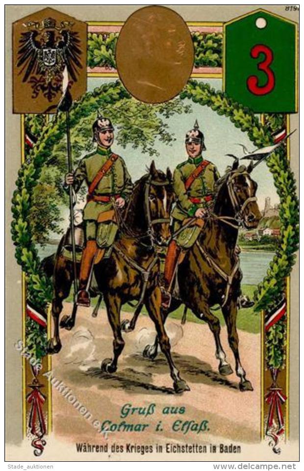 Regiment Nummer 3 W&auml;hrend Des Krieges In Eichstetten Baden Pr&auml;gedruck 1915 I-II - Regimente