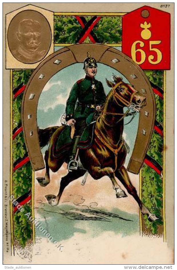 Regiment Nr. 65 Pr&auml;ge-Karte I-II (fleckig) - Regimente