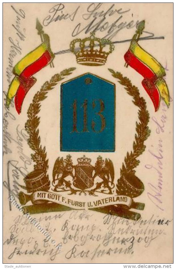 Regiment Freiburg (7800) Nr. 113 Badisches Infanterie Regiment Pr&auml;gedruck I-II (Stauchung) - Regiments