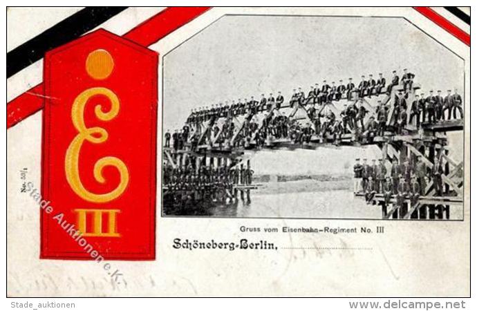 Regiment Eisenbahn Rgmt. Nr. III 1906 I-II (Ecke Abgestossen) Chemin De Fer - Regimente