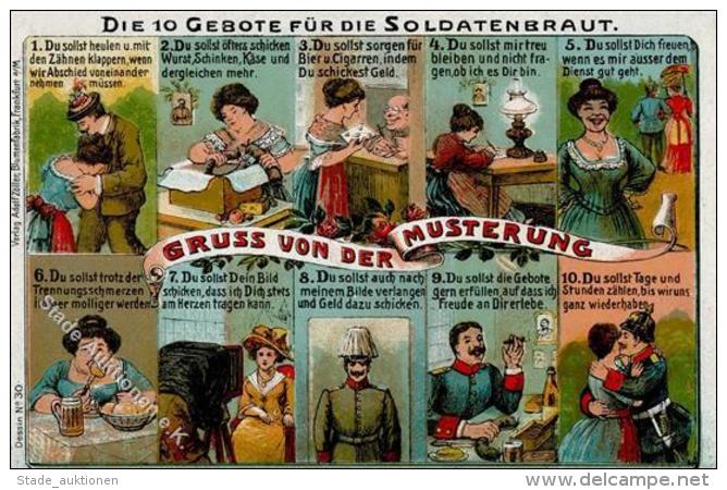 Musterung, Gru&szlig; Von Der, 10 Gebote F&uuml;r Die Soldatenbraut, Ca. 1910 I-II - Sonstige & Ohne Zuordnung