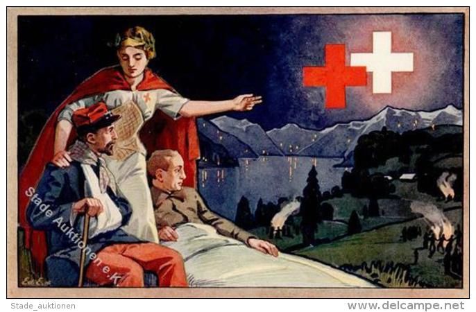 Rotes Kreuz Soldat Krankenbschwester K&uuml;nstlerkarte I-II - Rotes Kreuz