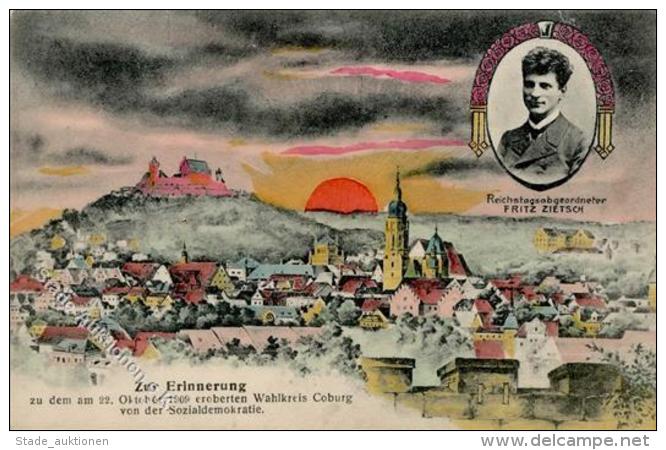 SPD - COBURG - Erinnerung Eroberung Coburg-Wahlkreis Durch Die SPD 22.10.1909 I-II - Sonstige & Ohne Zuordnung