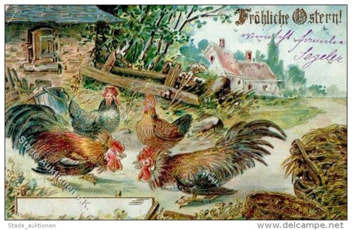 Huhn H&auml;hne Ostern  Pr&auml;gedruck 1907 I-II Paques - Sonstige & Ohne Zuordnung