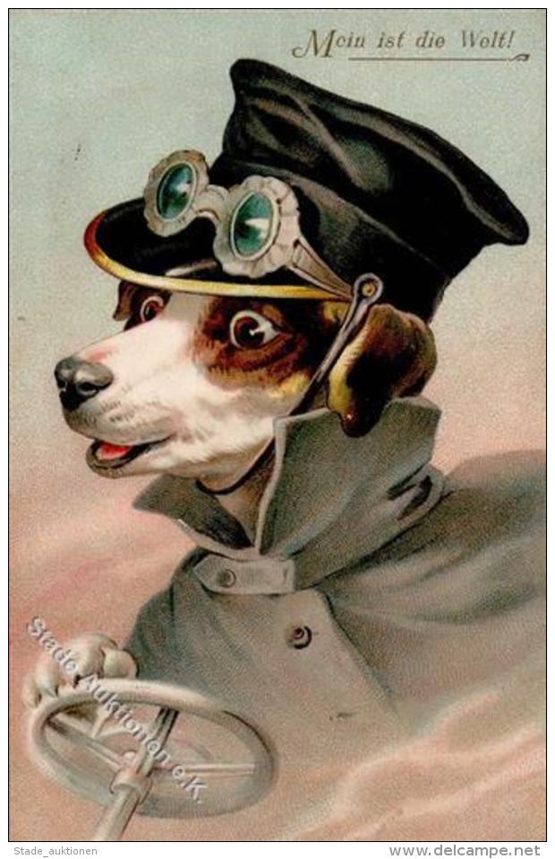 Hund Personifiziert Pr&auml;gedruck 1908 I-II Chien - Hunde
