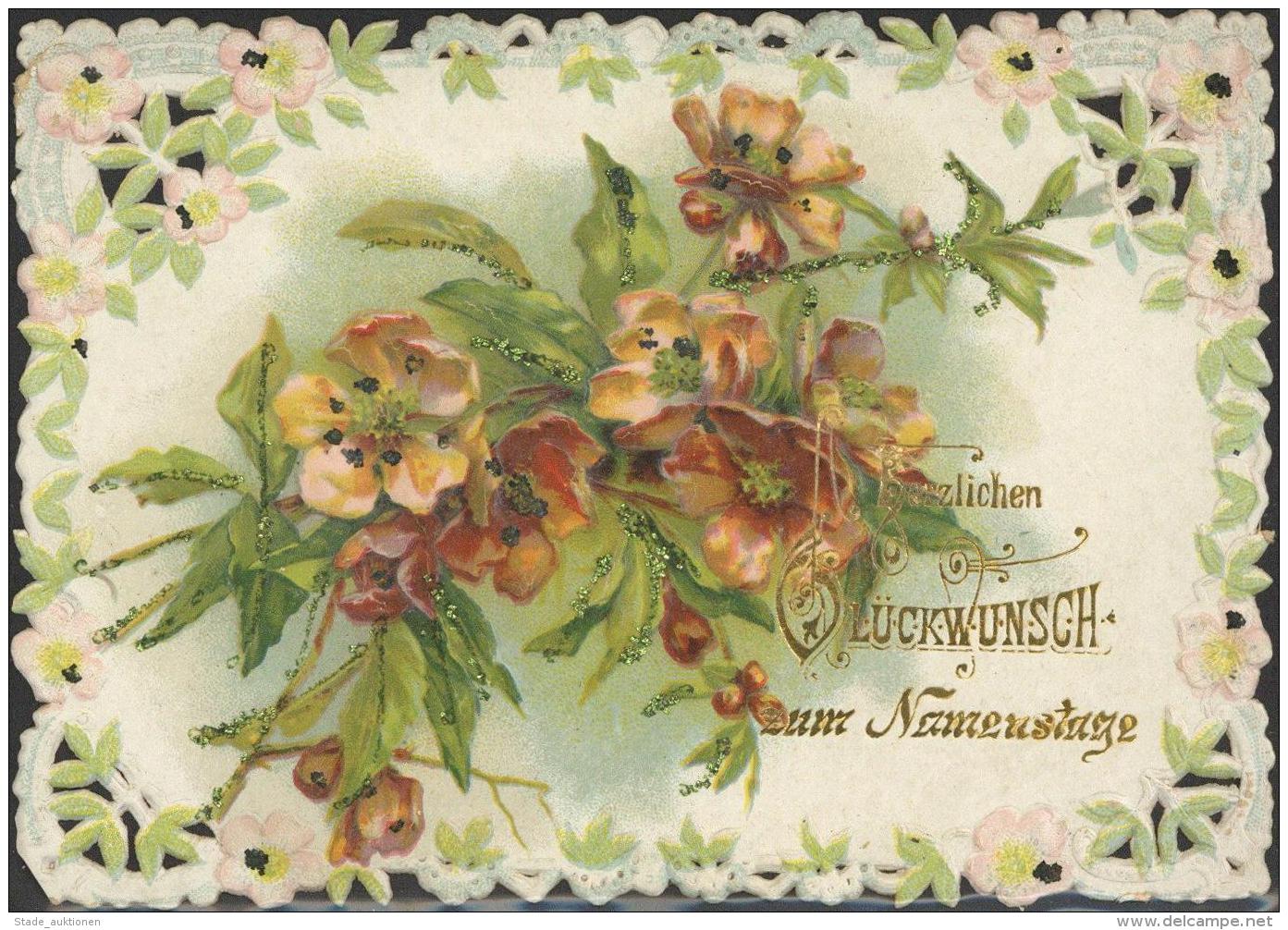 Gl&uuml;ckwunsch Spitzenkarte Um 1890 I-II - Autres & Non Classés