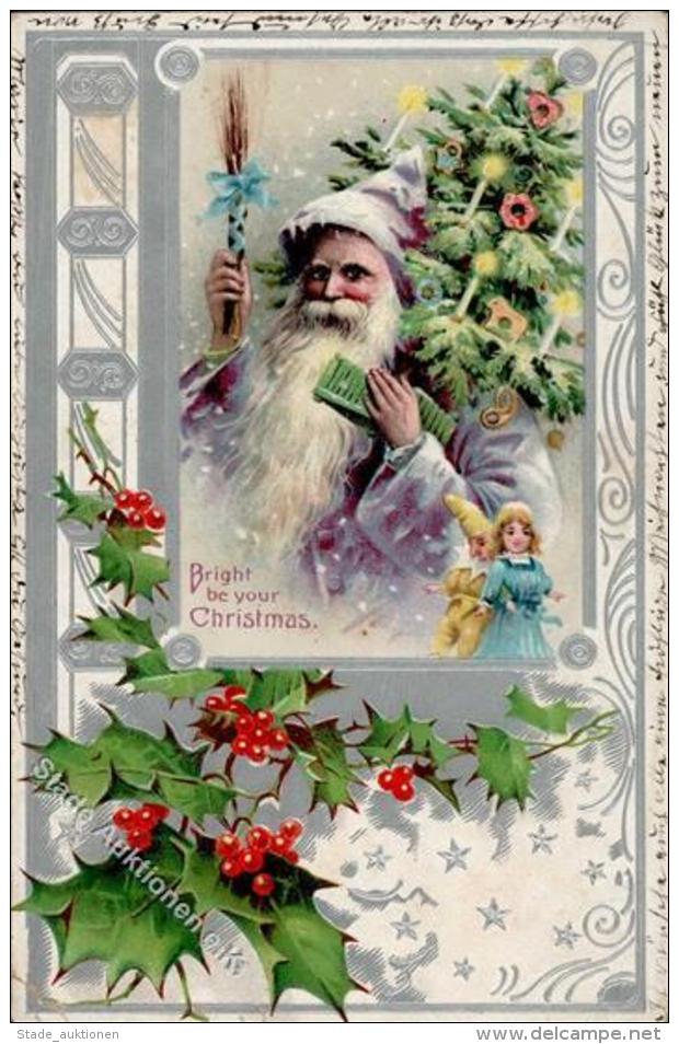 Weihnachtsmann Puppe Pr&auml;ge-Karte 1906 I-II (Eckbug) Pere Noel - Other & Unclassified