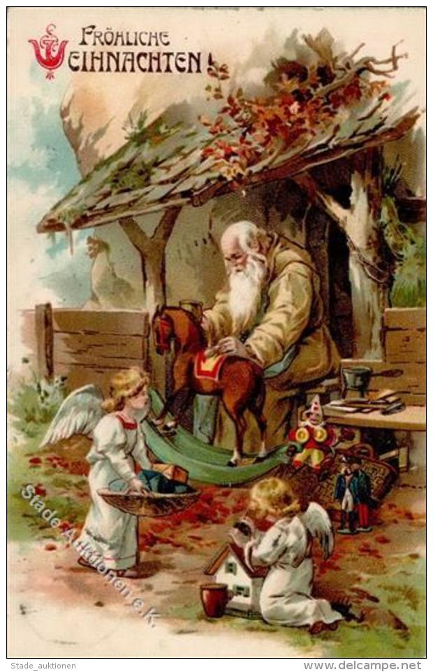 Weihnachtsmann Engel Spielzeug  Pr&auml;gedruck 1905 I-II Pere Noel Jouet Ange - Sonstige & Ohne Zuordnung
