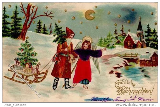 Weihnachtsmann Engel Spielzeug  Pr&auml;gedruck 1902 I-II Pere Noel Jouet Ange - Sonstige & Ohne Zuordnung