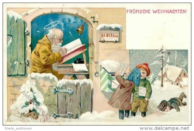 WEIHNACHTSMANN - Litho I-II - Sonstige & Ohne Zuordnung