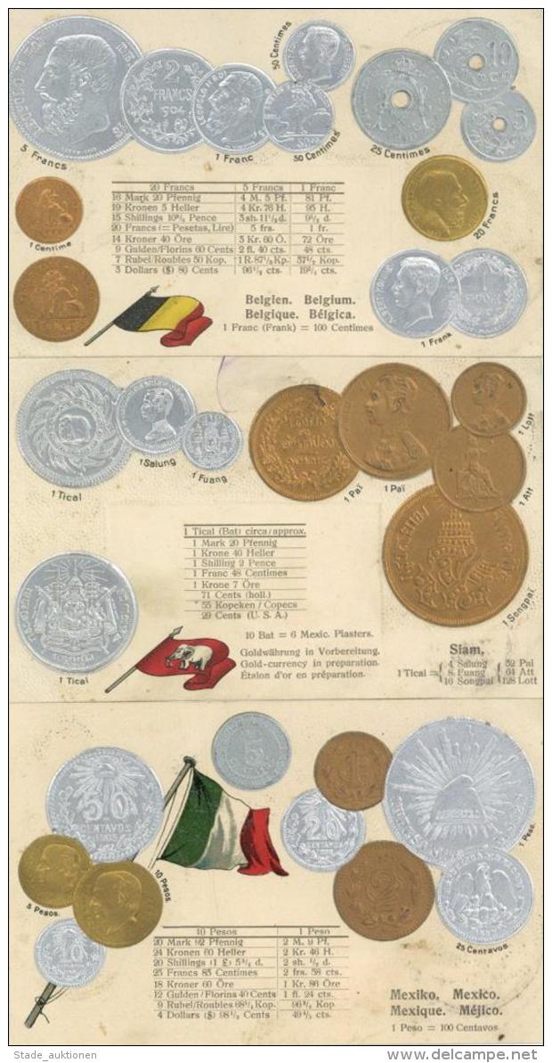 Geld Aus Aller Welt Partie Mit Circa 30 Ansichtskarten Mit Gepr&auml;gten M&uuml;nzen I-II Argent - Sonstige & Ohne Zuordnung