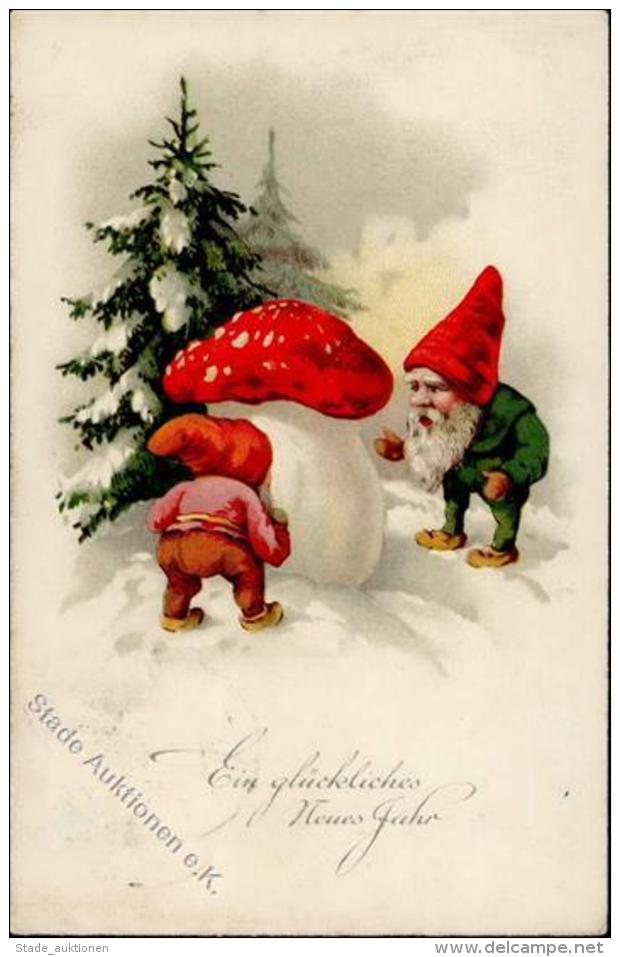 Zwerg Pilz Neujahr I-II (Stauchung) Bonne Annee Lutin - Sonstige & Ohne Zuordnung