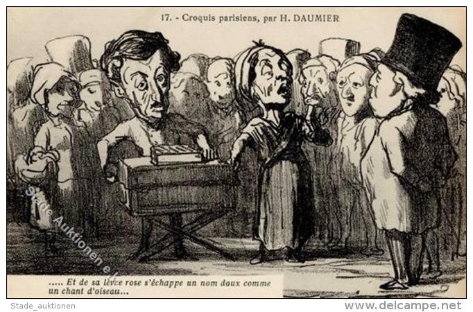 Drehorgel Sign. Daumier, H. K&uuml;nstlerkarte I-II Orgue De Barbarie - Sonstige & Ohne Zuordnung