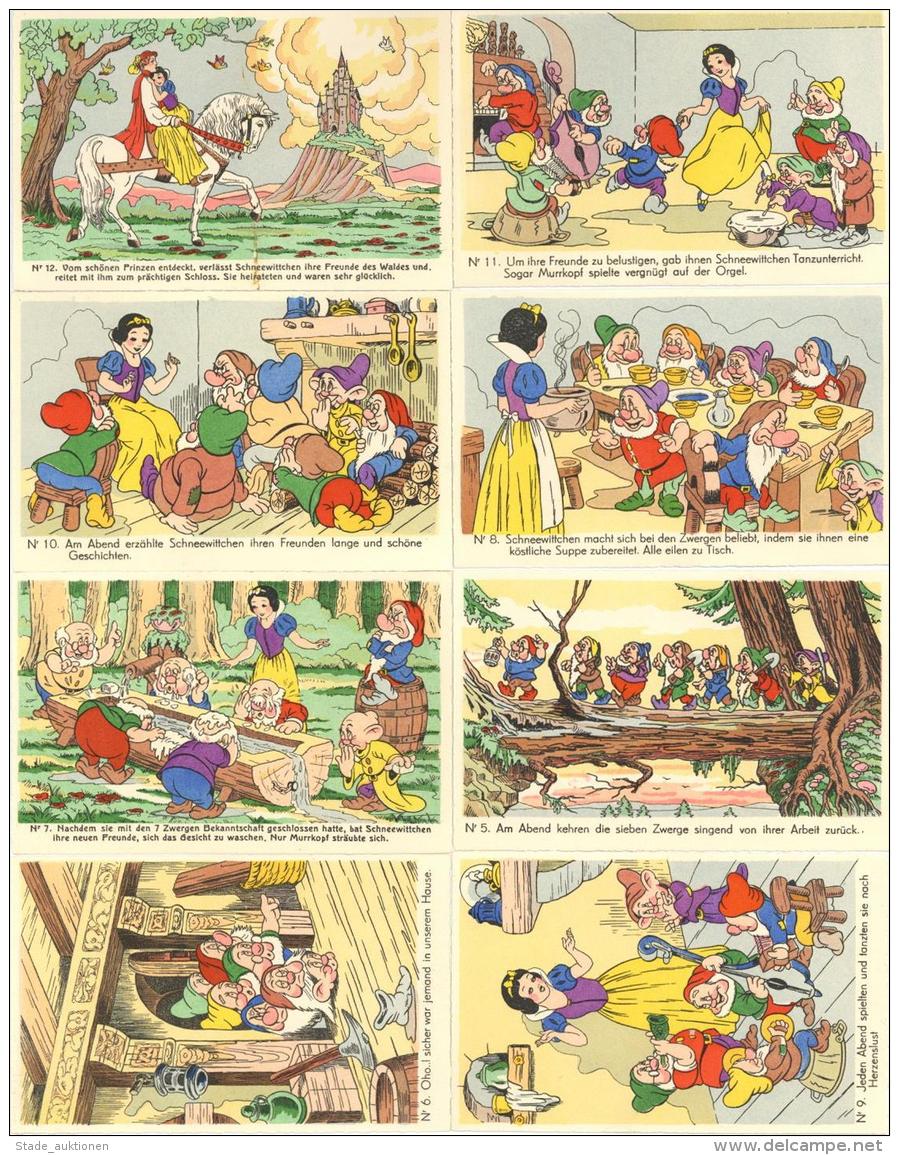 Walt Disney Schneewittchen 12'er Serie K&uuml;nstler-Karten I-II - Sonstige & Ohne Zuordnung