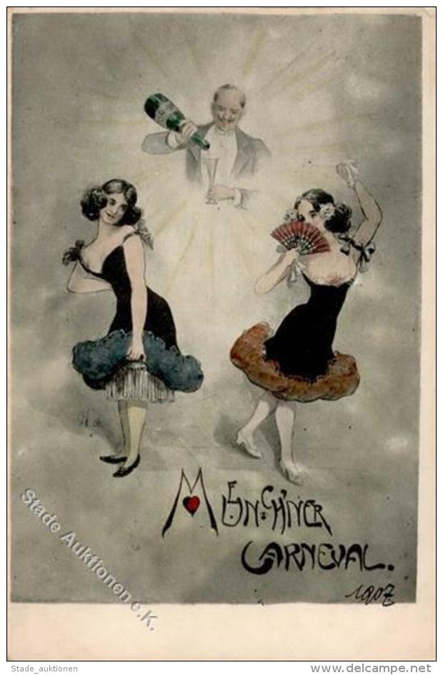 Karneval M&uuml;nchen (8000) Sign. Christiansen, Hans  1907 I-II - Sonstige & Ohne Zuordnung