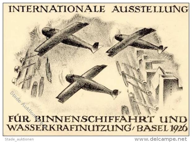 Ausstellung Basel (4000) Schweiz Binnenschiffahrt Und Wasserkraftnutzung  K&uuml;nstlerkarte I- Expo - Sonstige & Ohne Zuordnung