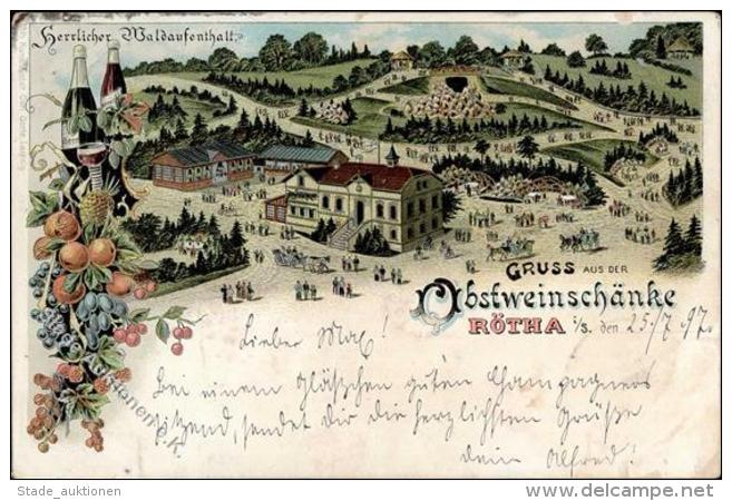 Wein R&ouml;tha (O7209) Obstweinsch&auml;nke Lithographie 1897 I-II (Ecken Abgestossen) Vigne - Sonstige & Ohne Zuordnung