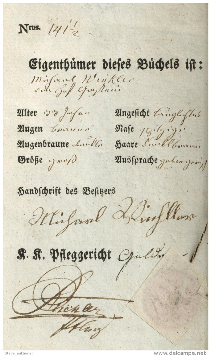Beruf Dienstbotenbuch Kreis Salzburg 1813 Mit Schuba I-II - Sonstige & Ohne Zuordnung