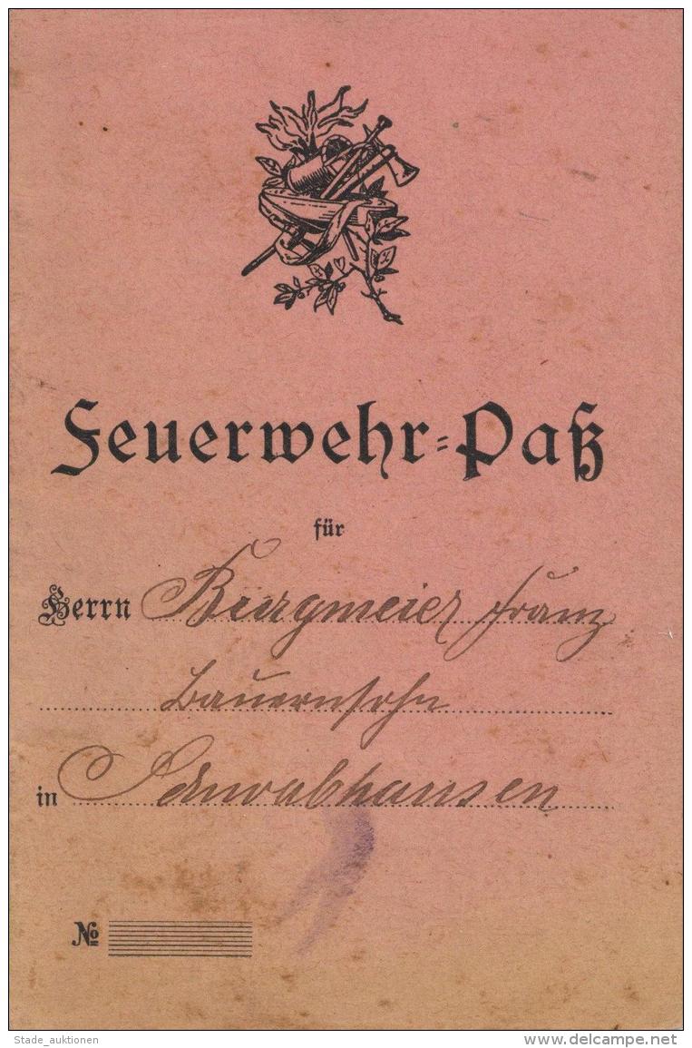 Feuerwehr Schwabhausen Feuerwehr Pass 1903 II (altersbedingete Gebrauchsspuren) Pompiers - Feuerwehr