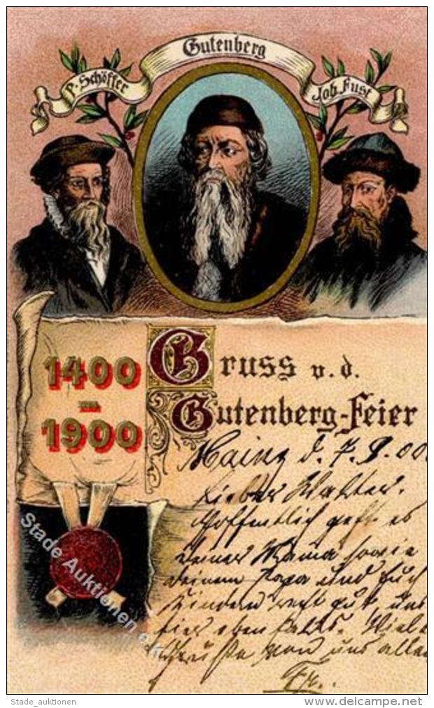 Gutenberg 500 Jahr Feier  Lithographie 1900 I-II - Sonstige & Ohne Zuordnung