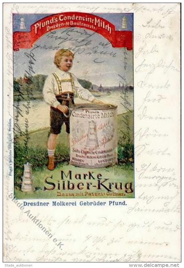 Lebensmittel Dresden (O8000) Pfunds Condensierte Milch Kind  1902 I-II - Werbepostkarten