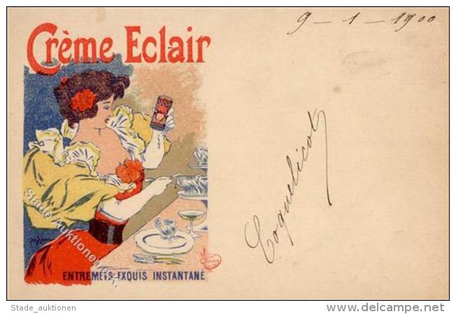 Lebensmittel Creme Eclair K&uuml;nstlerkarte 1900 I-II (Marke Teilweise Entfernt) - Werbepostkarten
