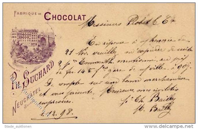 Suchard Schokolade Neuch&acirc;tel (2000) Schweiz 1898 I-II (fleckig) - Werbepostkarten