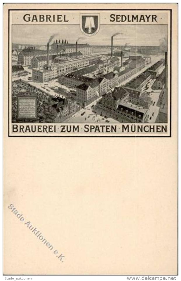 Bier M&uuml;nchen (8000) Brauerei Zum Spaten Gabriel Sedlmayr Werbe AK I- Bi&egrave;re - Werbepostkarten