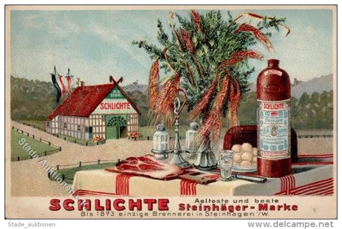 Alkoholwerbung Steinhagen (4803) Schlichte Steinh&auml;ger Werbe AK 1918 I-II - Werbepostkarten