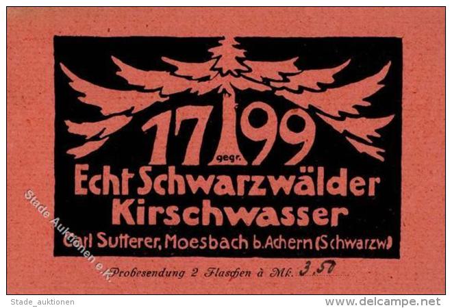 Alkoholwerbung M&ouml;sbach (7590) Echt Schwarzw&auml;der Kirschwasse Carl Sutterer Werbe AK I-II - Werbepostkarten