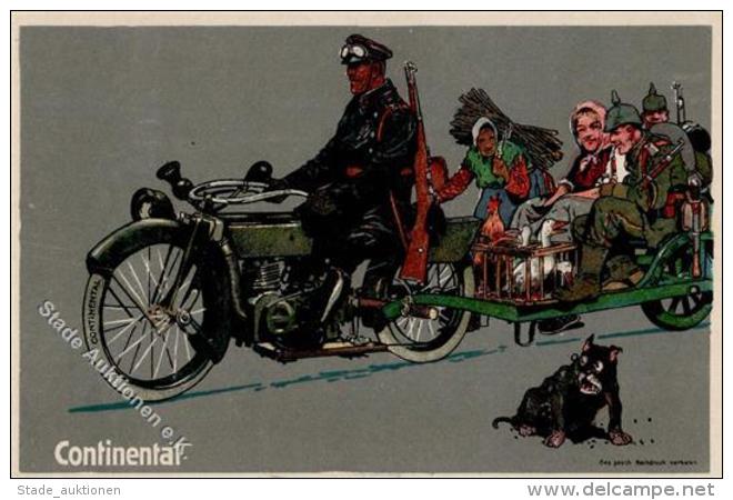 Continental Motorrad Soldaten Tiere Hund Werbe AK I-II Chien - Werbepostkarten