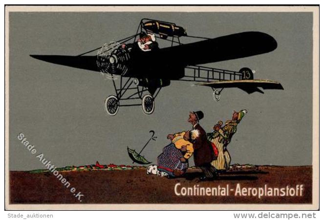 Continental Flugzeug Aeroplanstoff Werbe AK 1916 I-II Aviation - Werbepostkarten