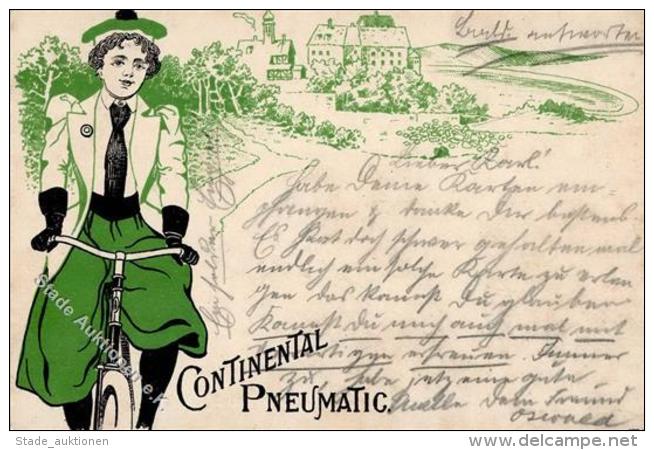 Continental Fahrrad Frau  K&uuml;nstlerkarte 1898 I-II Cycles - Werbepostkarten