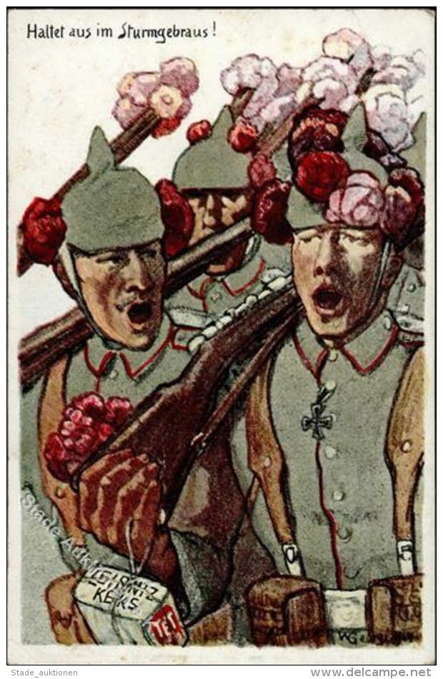 Werbung Bahlsen Keks WK I Soldaten Sign. Georgi Werbe AK 1915 I-II Publicite - Werbepostkarten