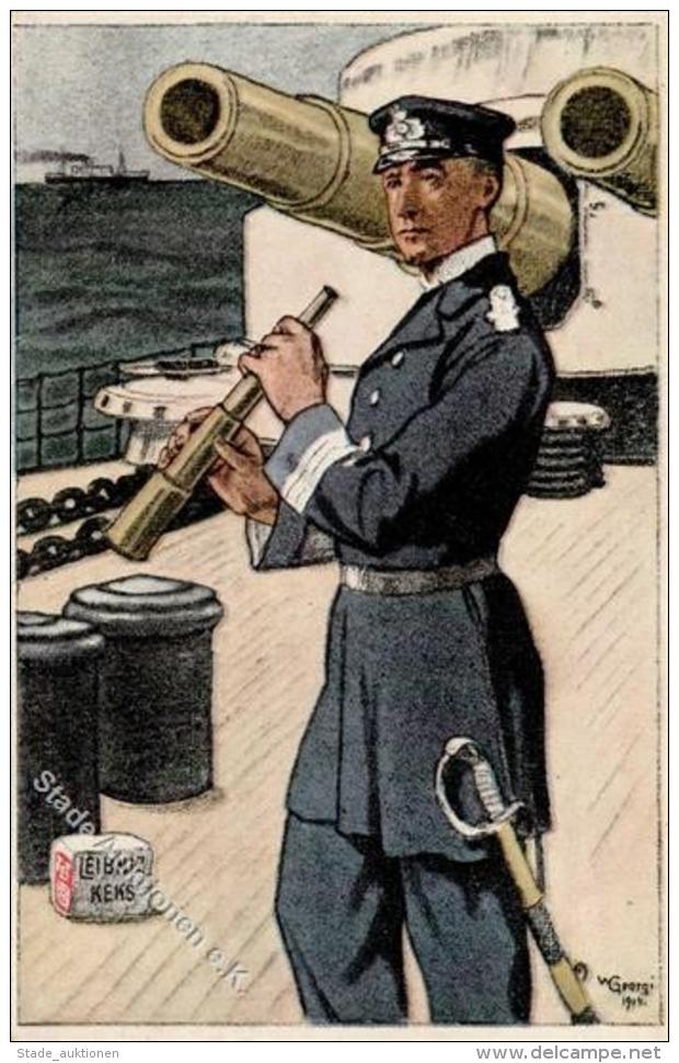 Werbung Bahlsen Keks Marine Sign. Georgi Werbe AK 1915 I-II Publicite - Werbepostkarten
