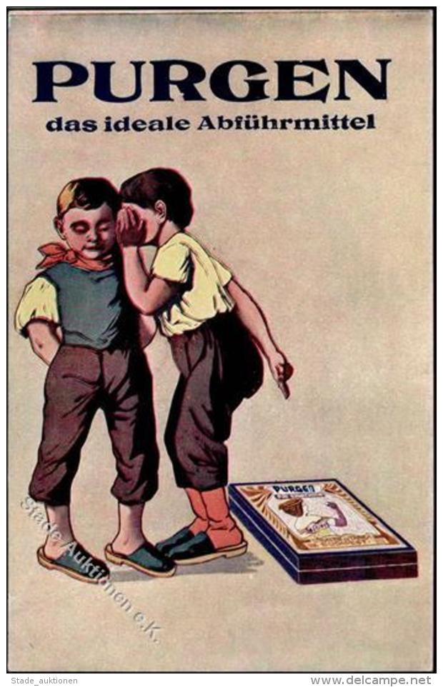 Pharma Werbung Purgen Das Ideale Abf&uuml;hrmittel Kinder  Werbe AK I-II Publicite - Werbepostkarten