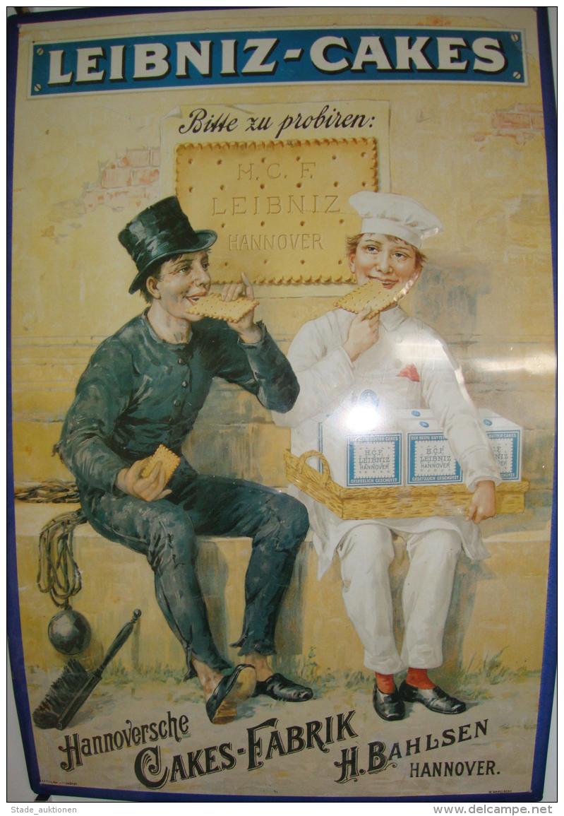 Werbung Hannover (3000) Bahlsen Leibniz Cakes Metall-Plakat Ca. 39 X 59 Cm I-II Publicite - Werbepostkarten