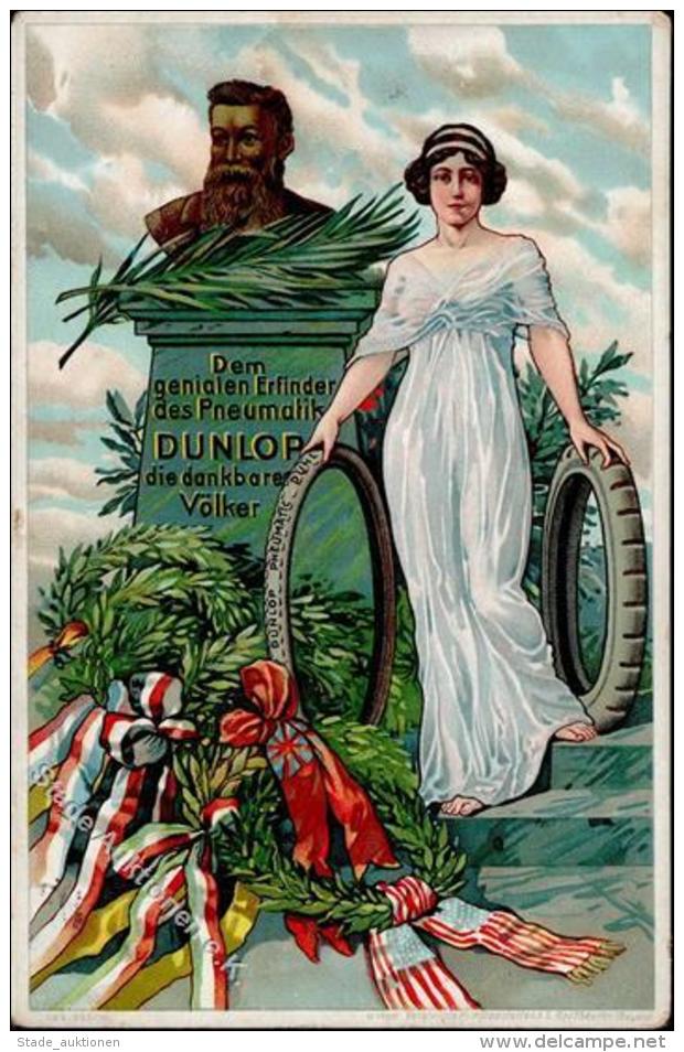 Werbung Auto Dunlop Pneumatik  Werbe AK 1914 I-II Publicite - Werbepostkarten