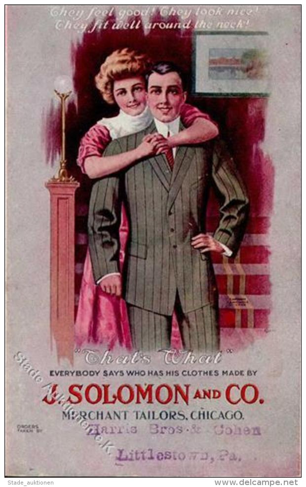 USA - Werbekarte KLEIDER J.SOLOMON - CHICAGO, 1910 I-II - Reclame