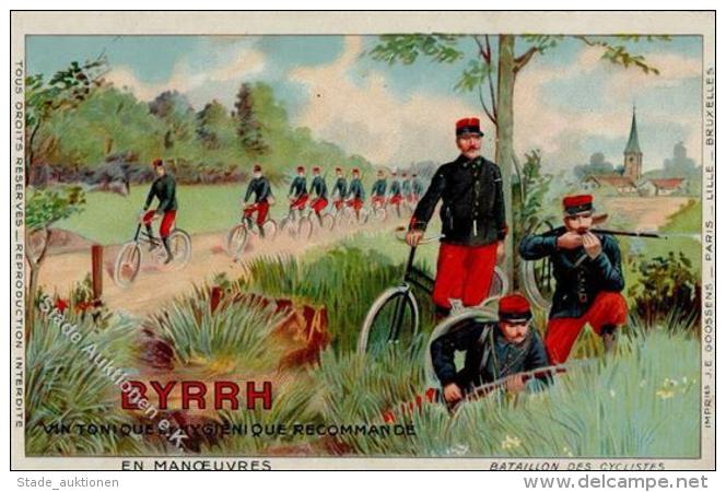 Collection Byrrh Vin Tonique Et Hygieni Bataillon Des Cyclistes Werbe-Karte I-II - Werbepostkarten