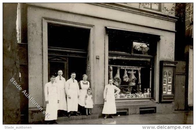 BERUFE/GESCH&Auml;FTE - Foto-Ak Rinder- Und Schweine-SCHLACHTEREI Heinrich Engelke I-II Cochon - Werbepostkarten