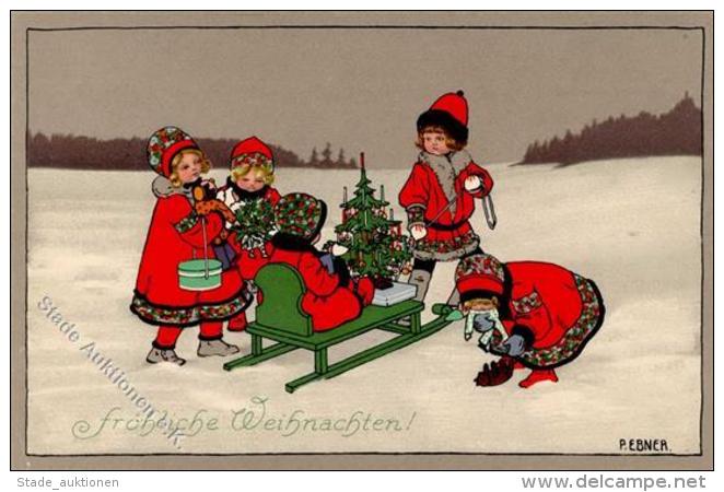 Ebner, Pauli Kinder Teddy Puppe Weihnachten K&uuml;nstler-Karte I-II Noel - Ebner, Pauli