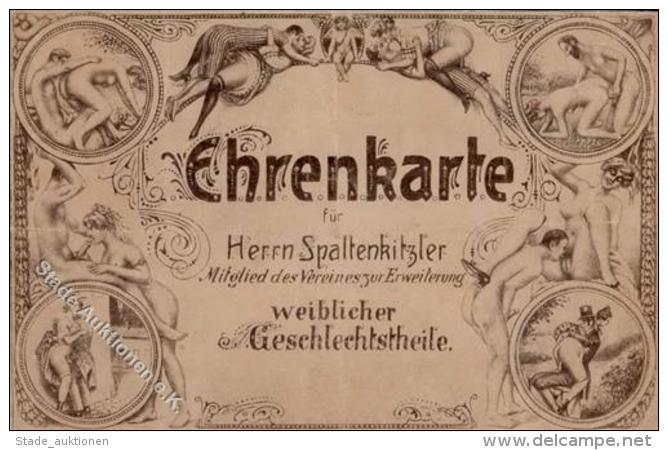 EROTIK - EHRENKARTE D. Herrn SPALTENKITZLER - Mitglied Des Vereines Zur Erweiterung Weiblicher Geschlechtsteile! (keine - Pin-Ups