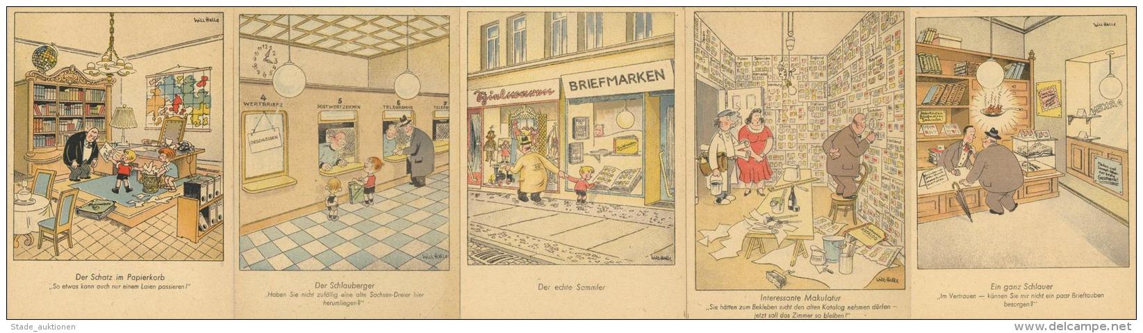 Briefmarken Geschichte 8'er Serie Humor Sign, Halle, Will K&uuml;nstler-Karten I-II - Sonstige & Ohne Zuordnung