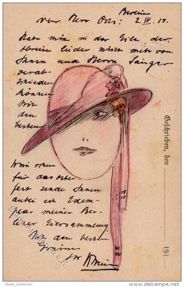 Handgemalt Frau  K&uuml;nstlerkarte 1915 I-II Peint &agrave; La Main - Autres & Non Classés